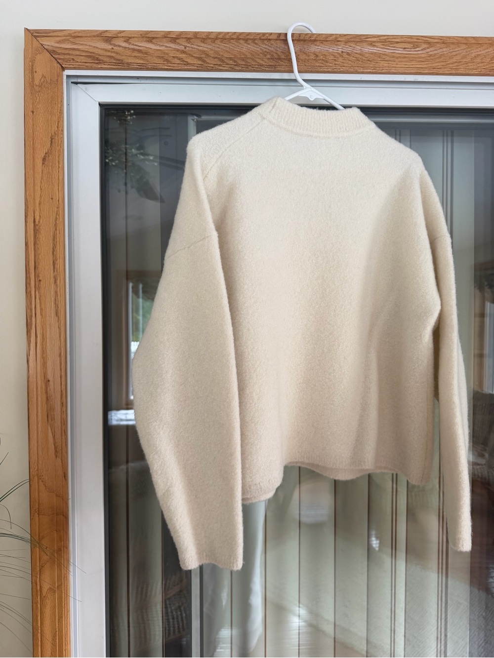 Clea “Alva” Boucle Cream Crewneck Sweater - Women's Cozy Pullover - Picture 2 of 7